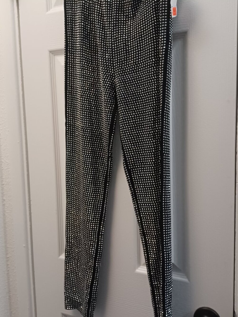 Black leggings with silver rhinestones #leggings #party